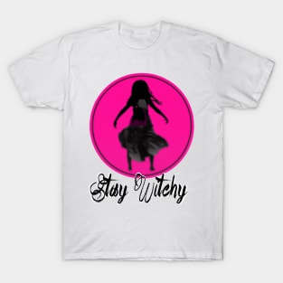 Stay witchy - Trippy pink wiccan design T-Shirt